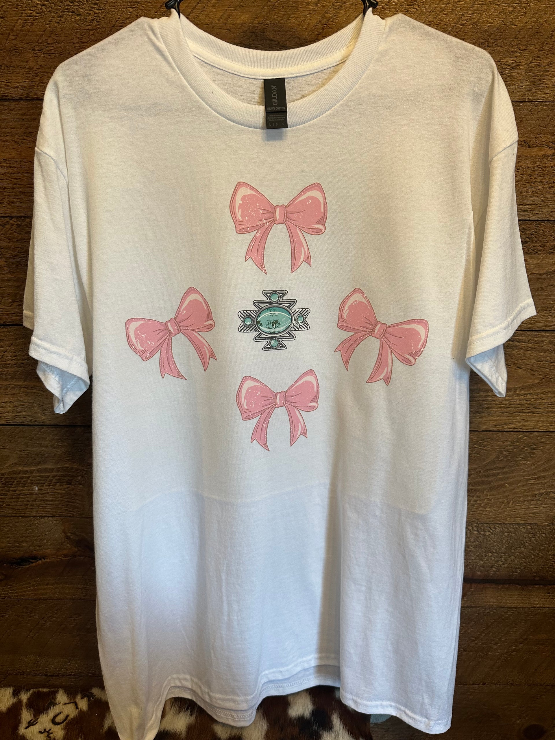 Bow’d Up Turquoise Tee