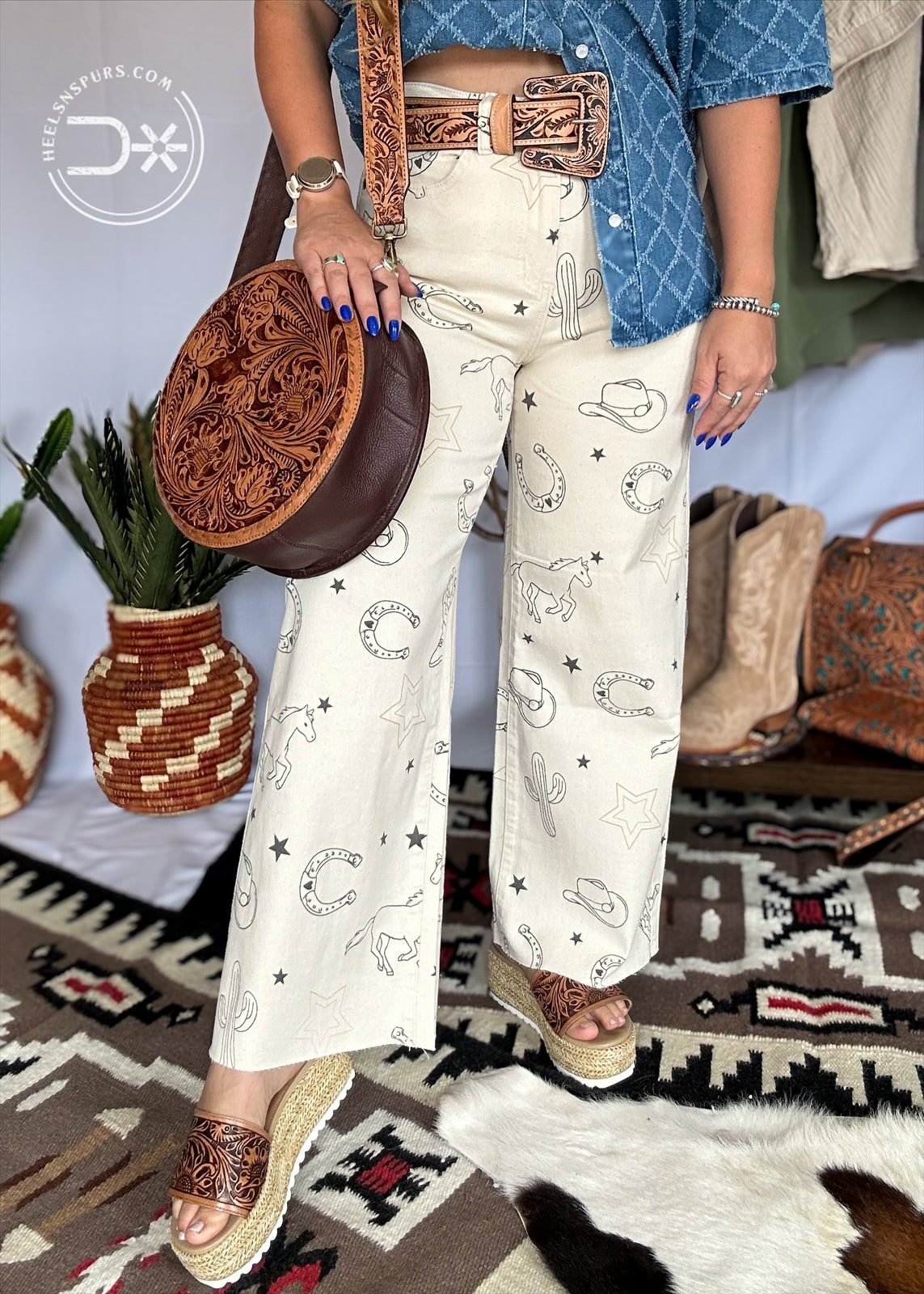 The Betty Jo Western Pants in Natural