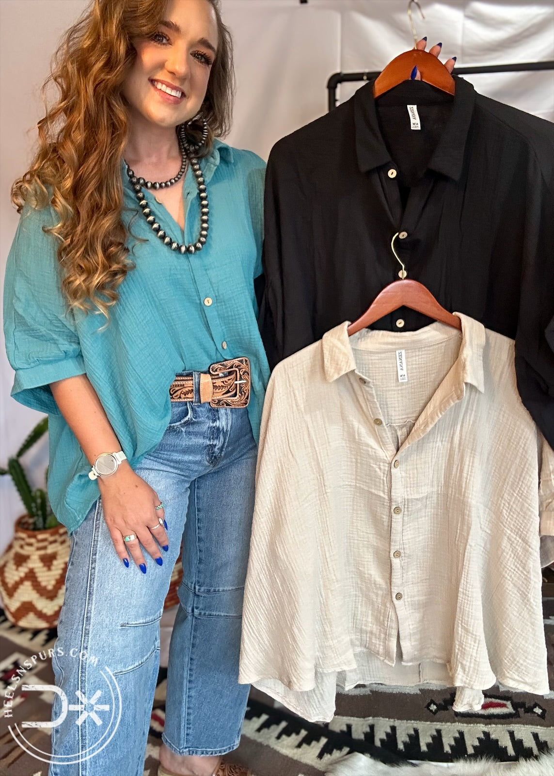 Breezy Trails Button Down Blouse