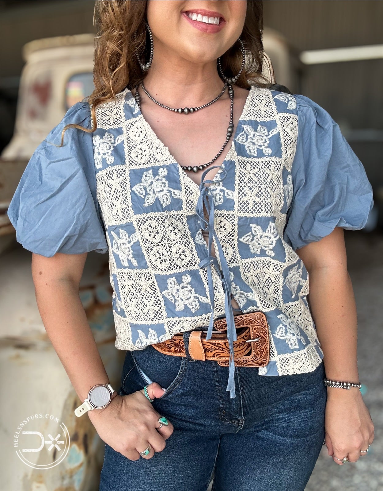 The Crochet Bubble Sleeve Top