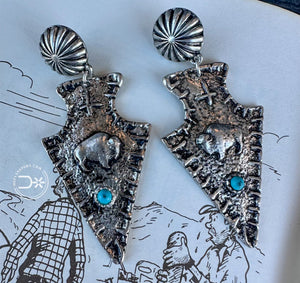Buffalo Arrowhead Earrings