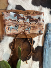 Load image into Gallery viewer, Running Horses Strapless Crop Top
