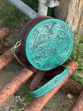 Load image into Gallery viewer, San Juan Tooled Crossbody ~ Turquoise

