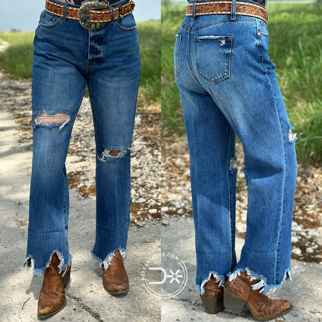 Mid Rise Distressed Jeans ~ P3496ML