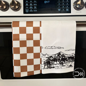 Western Checkered Towel Set (Set of 2)