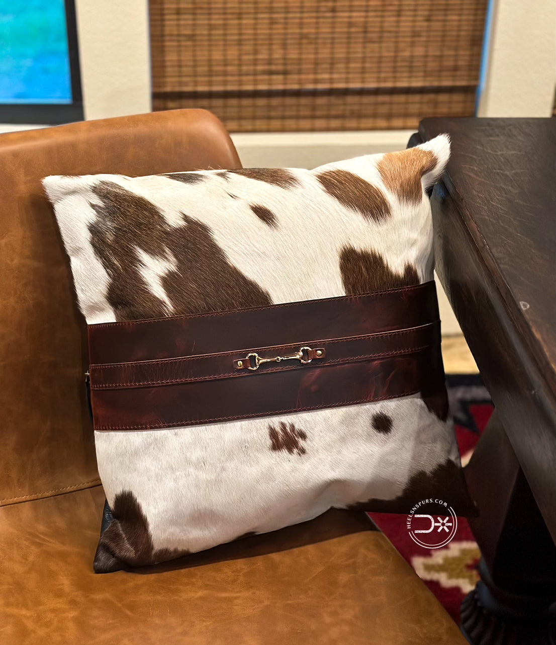 Snaffle Bit Cowhide Pillows