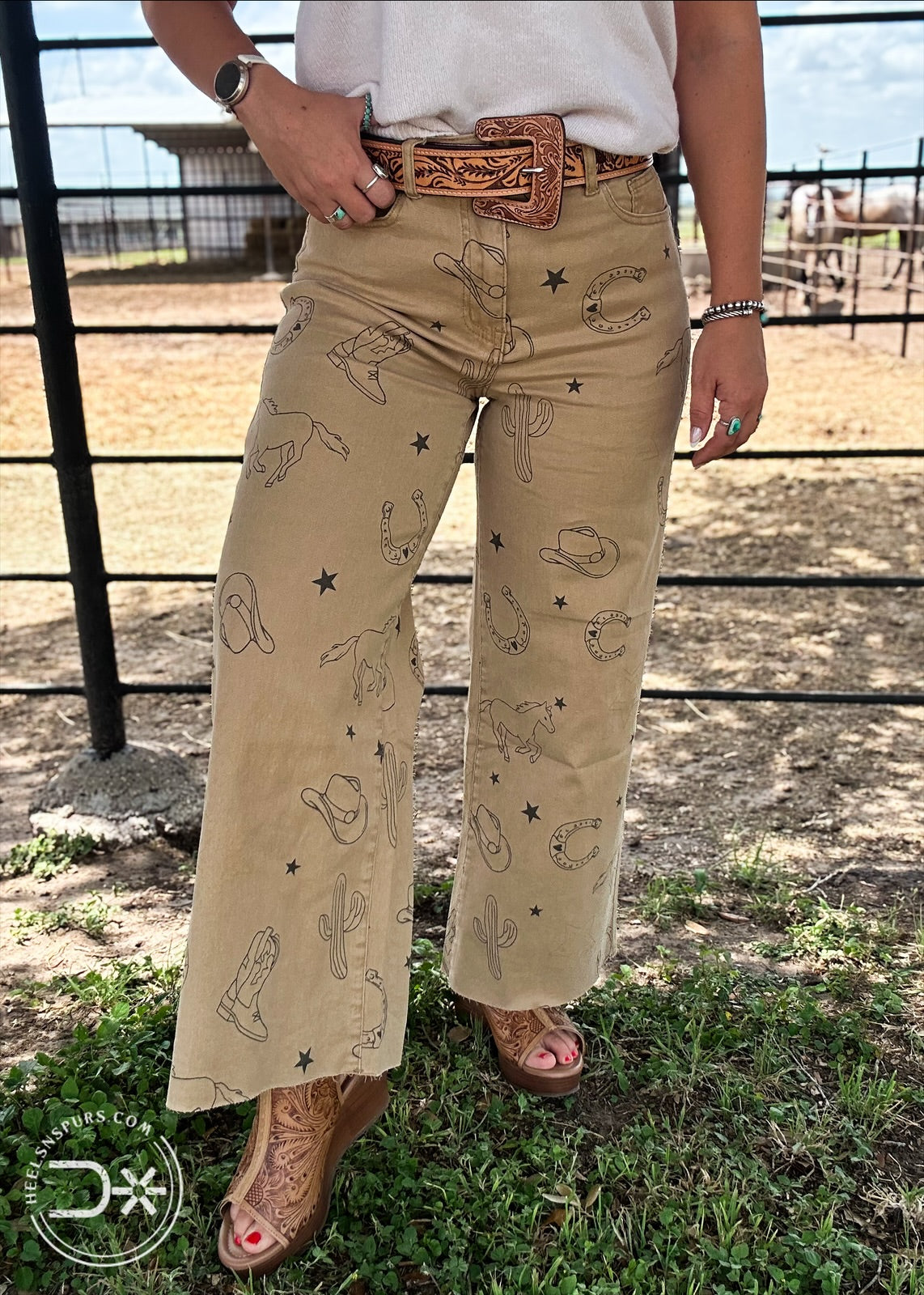 The Betty Jo Western Pants in Khaki