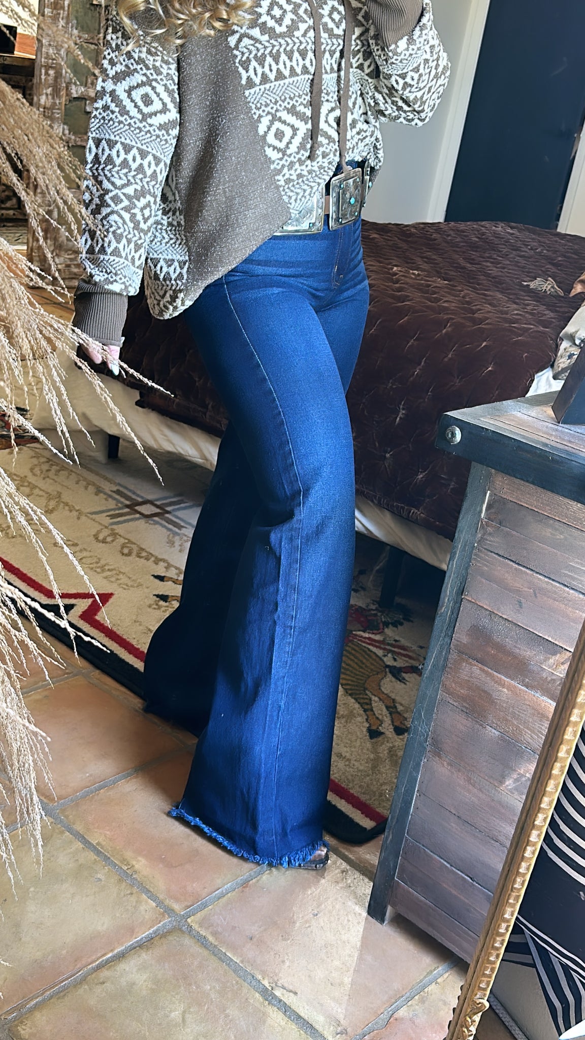 Wide Leg Denim Jeans O2 Denim Heels N Spurs