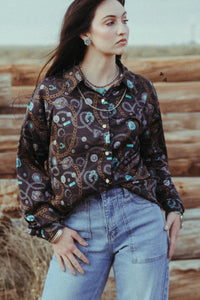 Turquoise Lovers Button Up