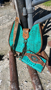 The Turquoise Croc Purse