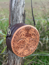 Load image into Gallery viewer, San Juan Round Tooled Crossbody ~ Natural
