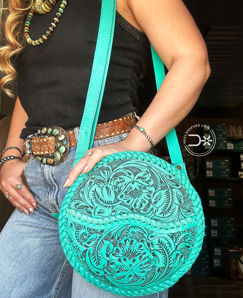 The Dixie Tooled Purse ~ Turquoise
