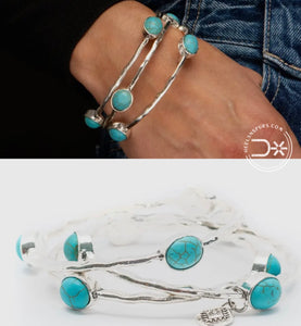 Silver Turquoise Bangles ~ Set Of 3