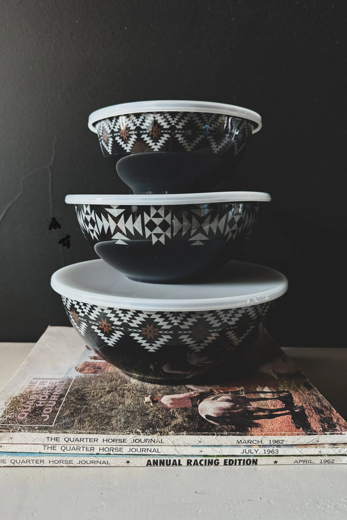 Black Aztec Bowl Set