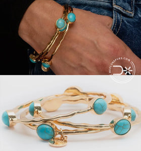 Turquoise & Gold Bangles