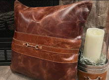 Load image into Gallery viewer, Snaffle Bit Leather Pillow
