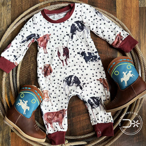 Dotted Cow Romper