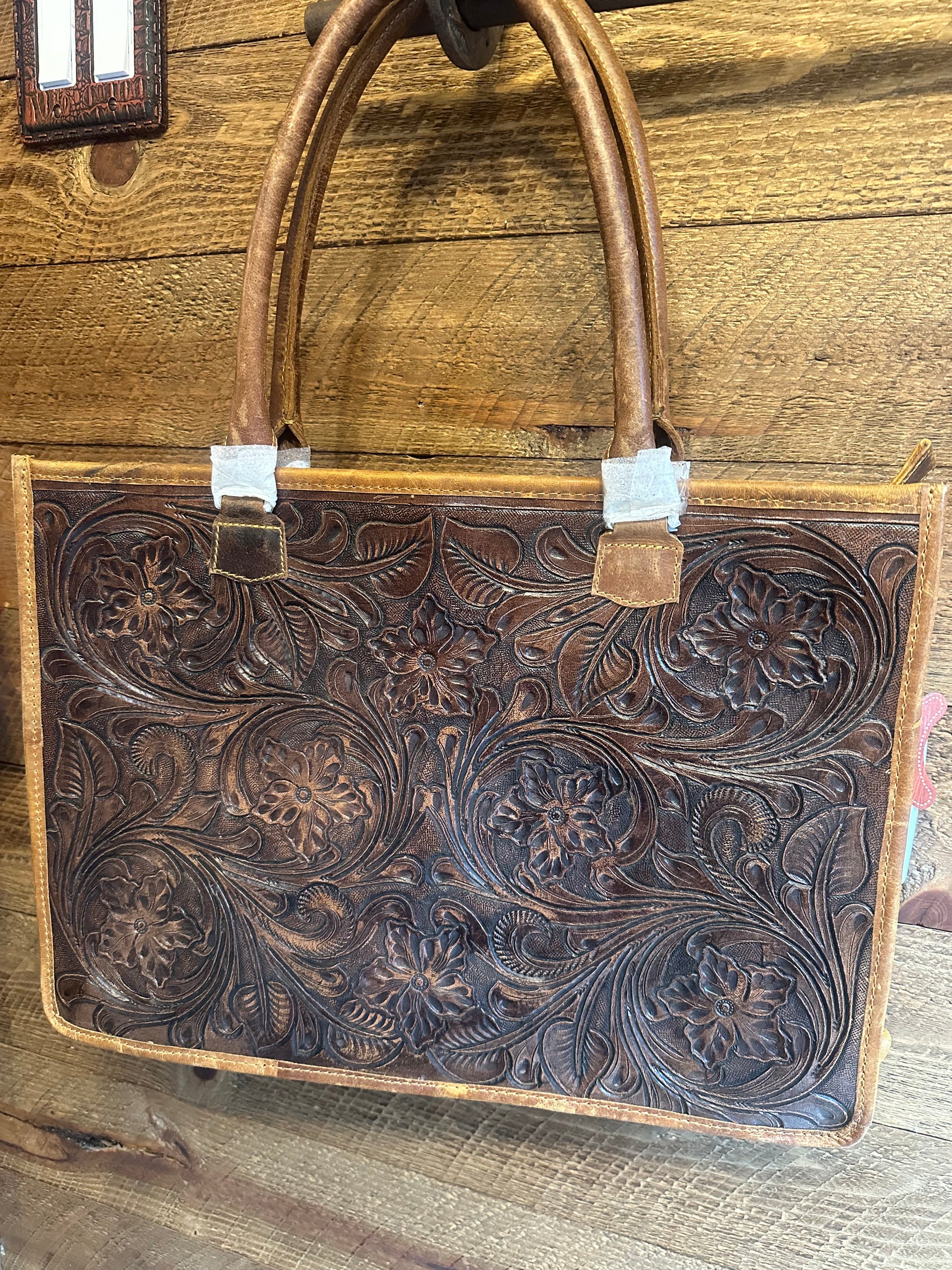 Wildflower Tooled Leather Tote