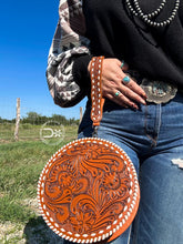 Load image into Gallery viewer, The Calleigh Tooled Wristlet ~ Natural
