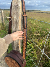 Load image into Gallery viewer, San Juan Round Tooled Crossbody ~ Natural &amp; Black
