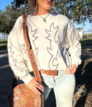 Load image into Gallery viewer, Boot Stitched Sweatshirt ~ White
