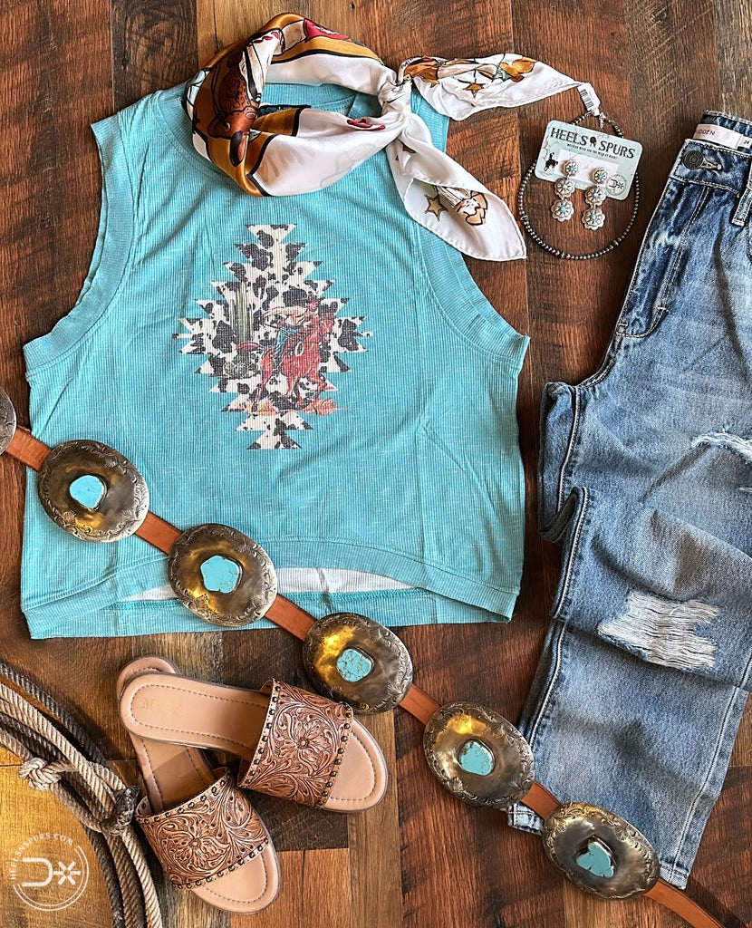 The Rodeo Tank ~ Turquoise