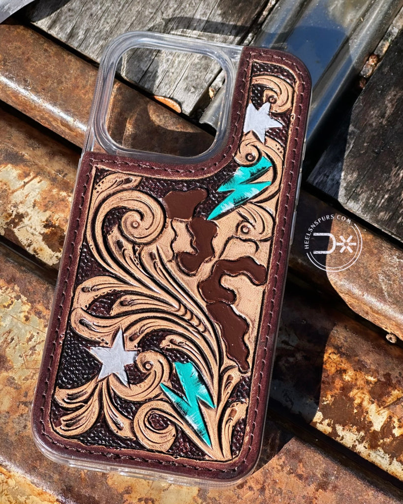 Tooled Lightening Bolt Phone Case