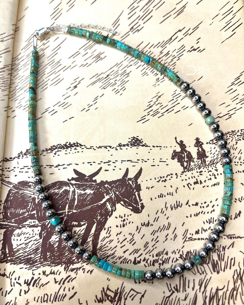 Authentic 5mm Navajo Choker With Real Turquoise