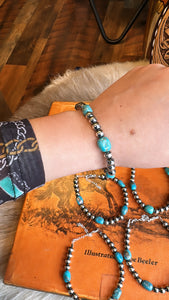 Authentic Navajo Pearl & Turquoise Bracelet