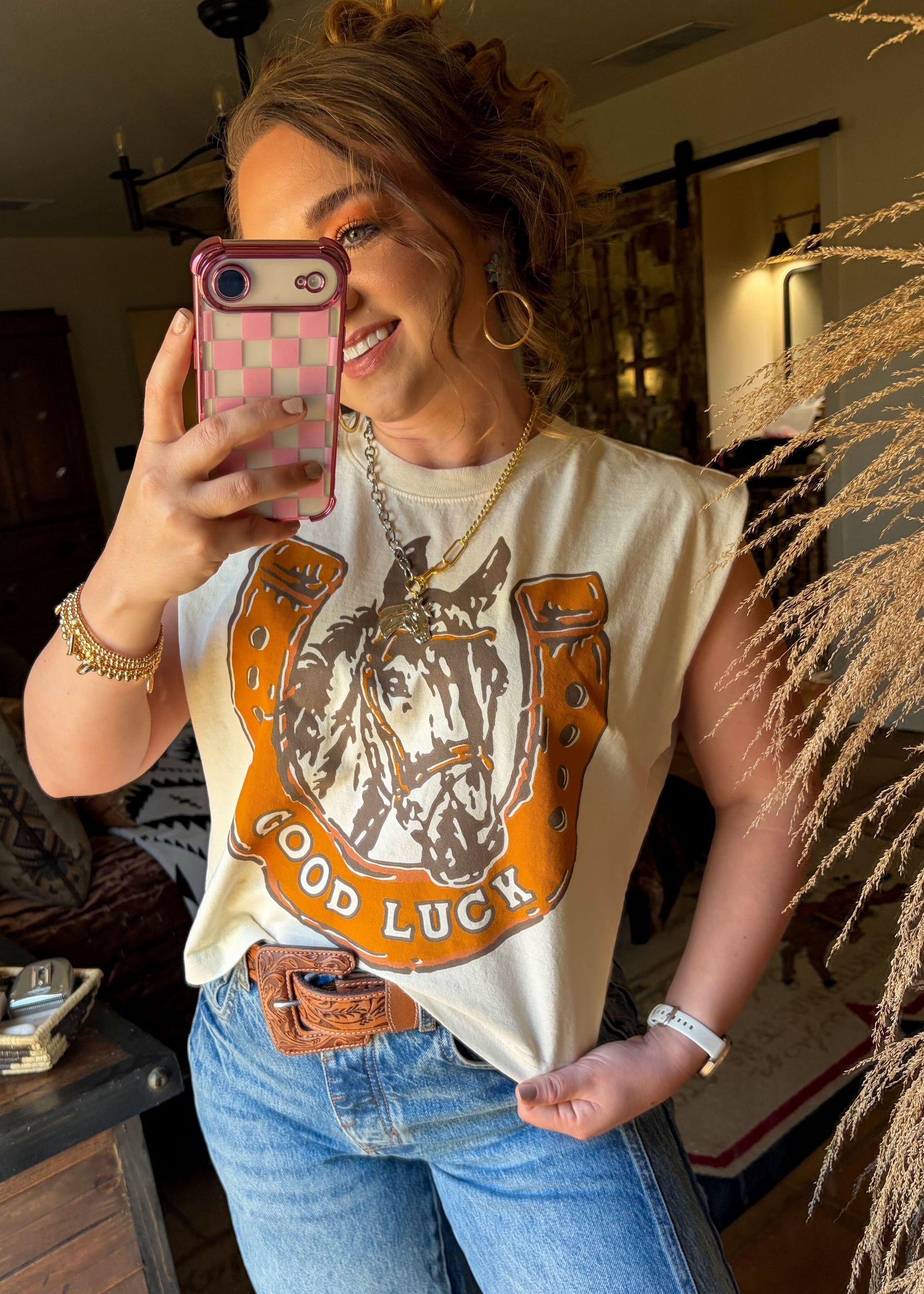 The Good Luck Horseshoe Boxy Tank