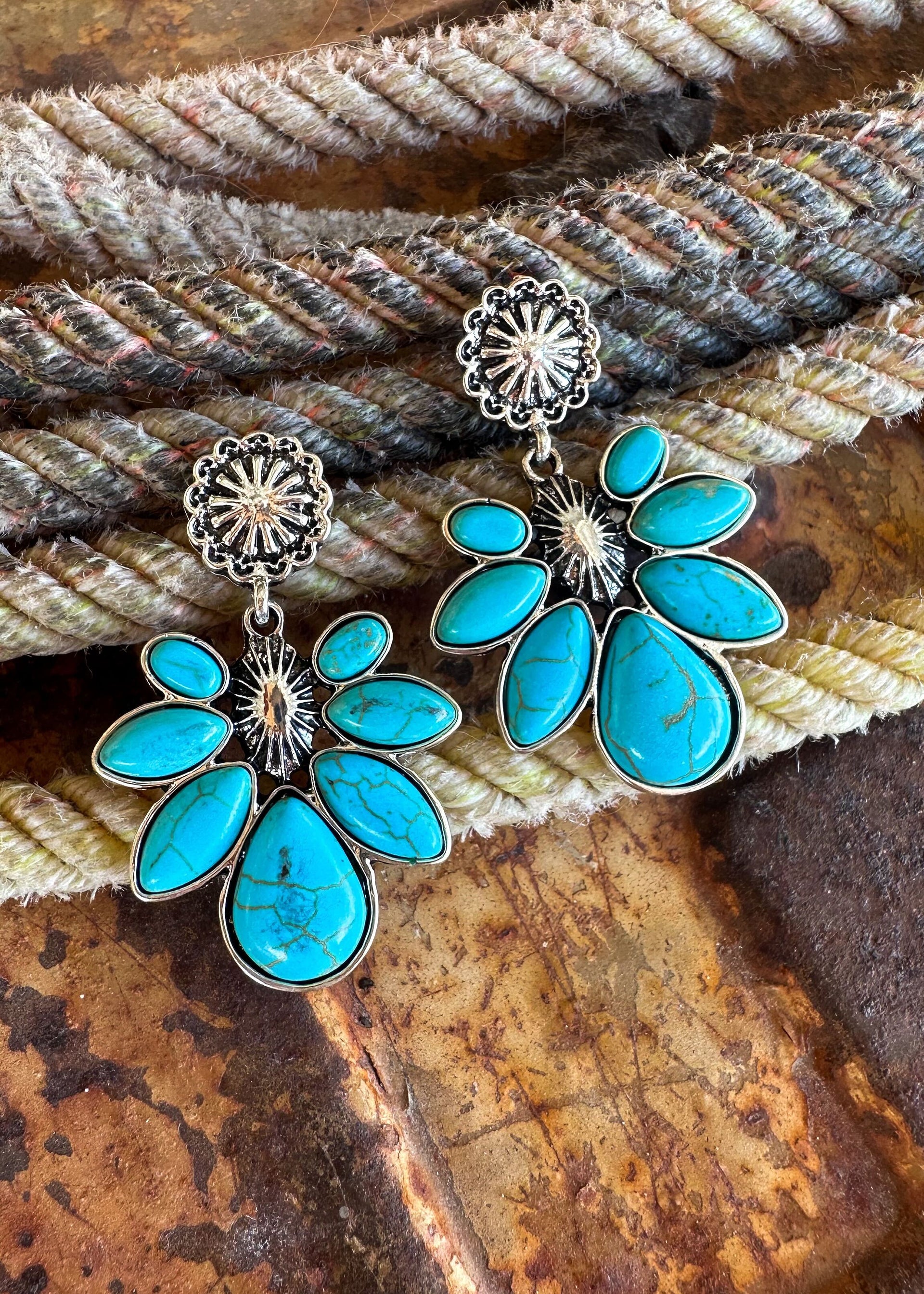 The Turquoise Blossom Drop Earrings
