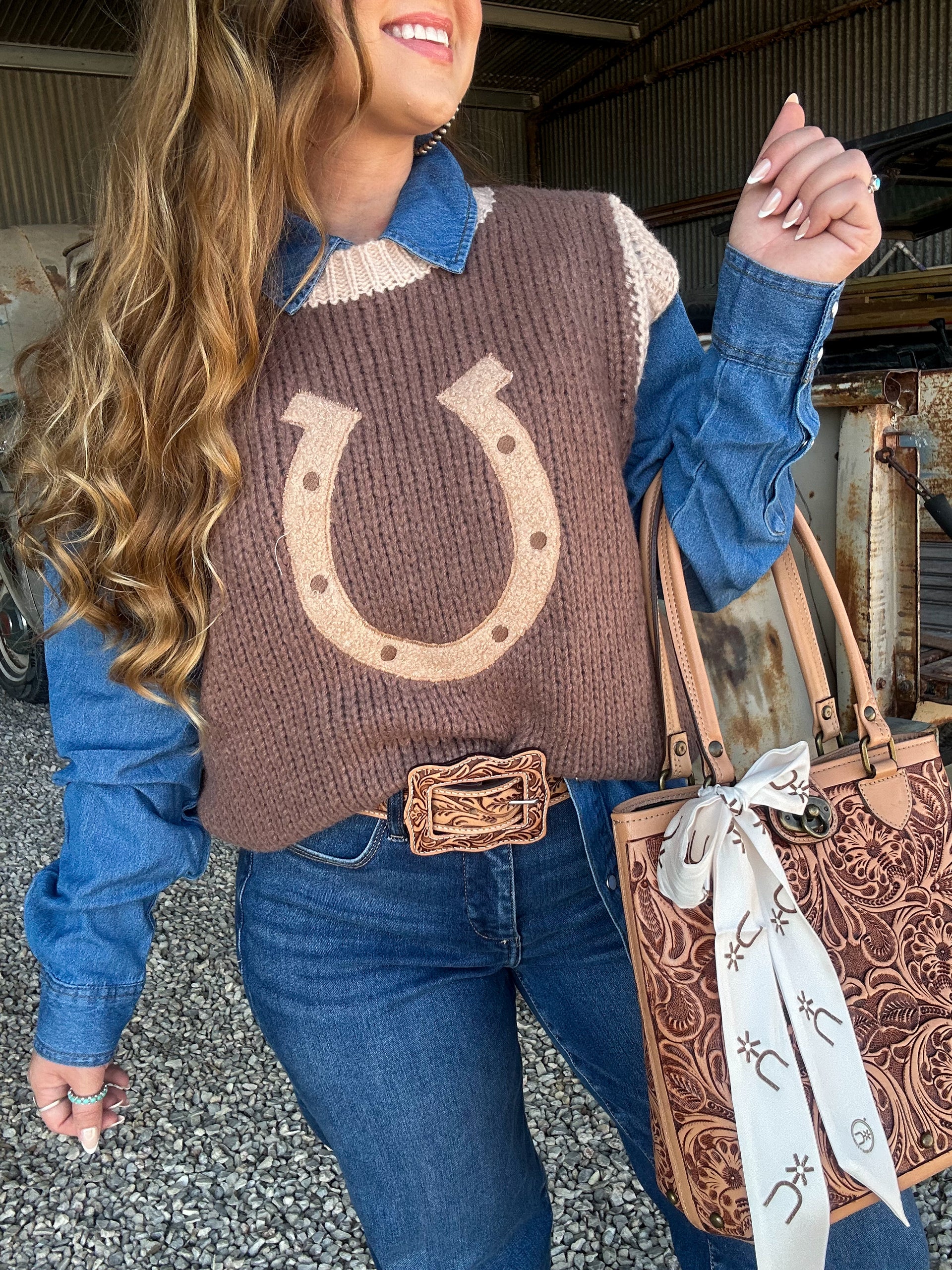 The Lucky Charm Horseshoe Knit Vest