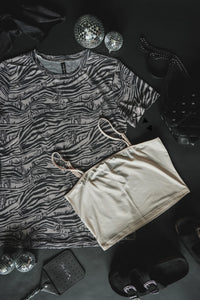 Western Zebra Mesh Top