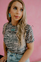 Load image into Gallery viewer, Western Zebra Mesh Top

