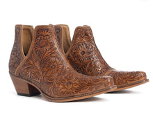 Load image into Gallery viewer, Loretta Tooled Booties ~ Carmel (10599)
