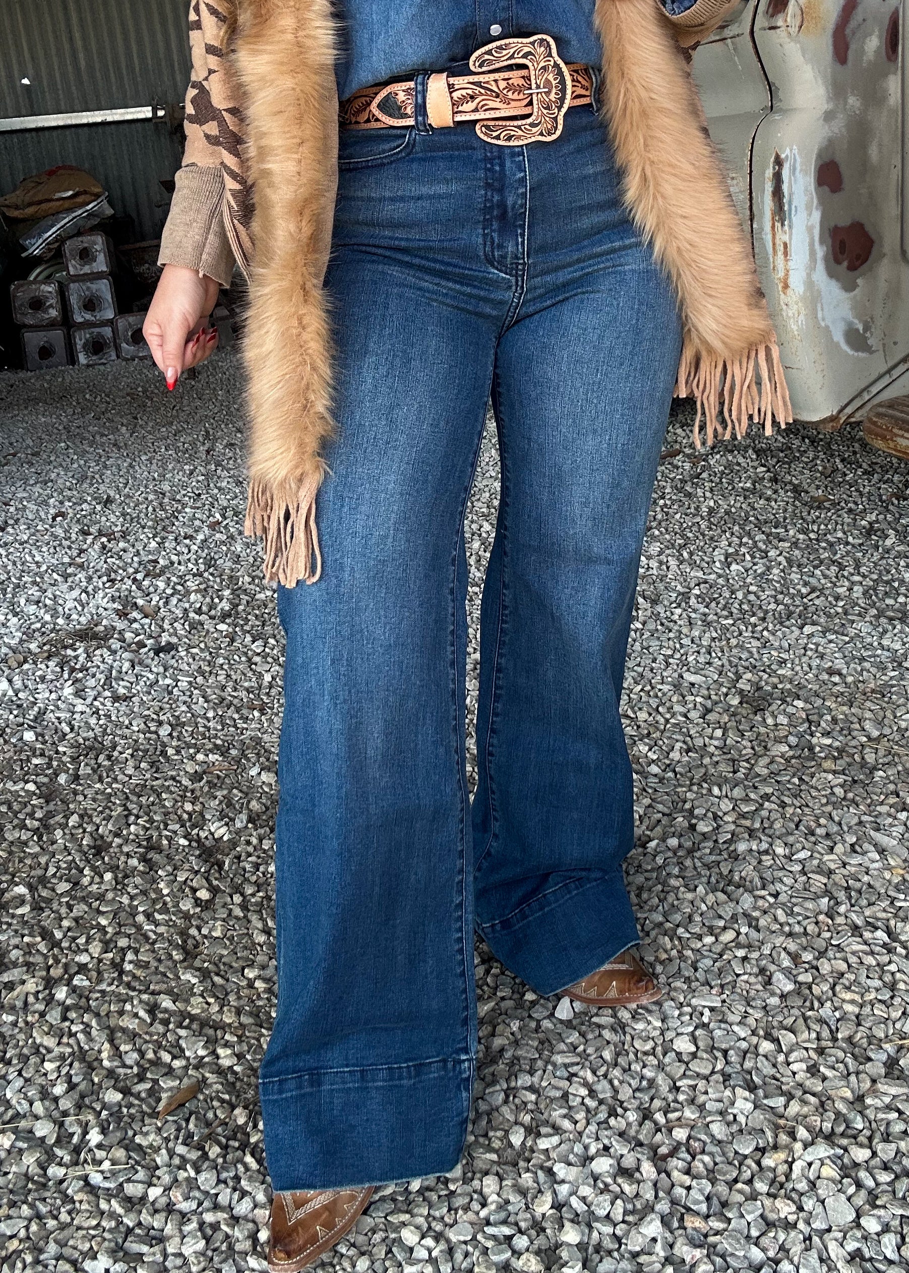 The Backroad Babe Wide Leg Jeans