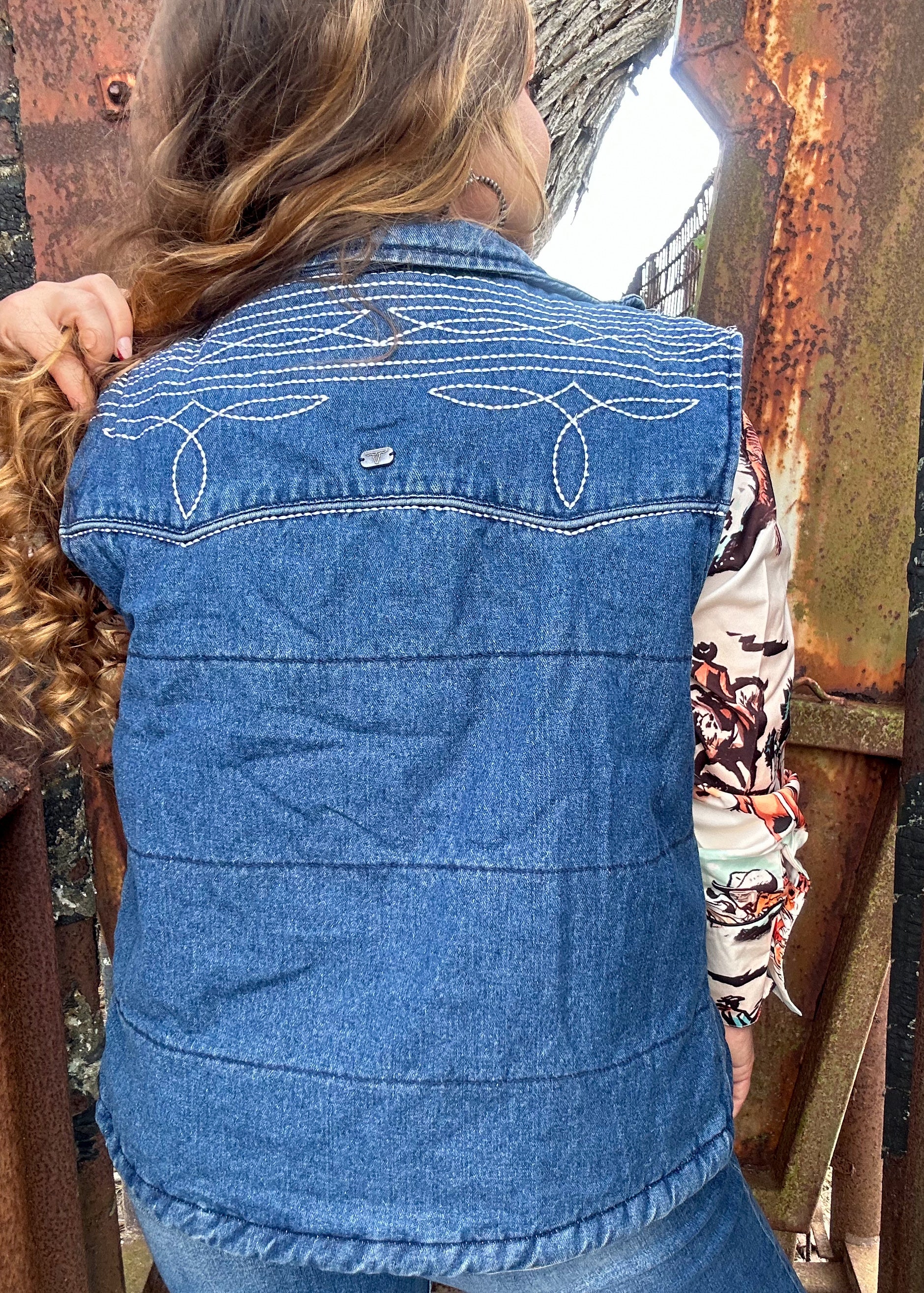 The Backroad Stitch Denim Vest