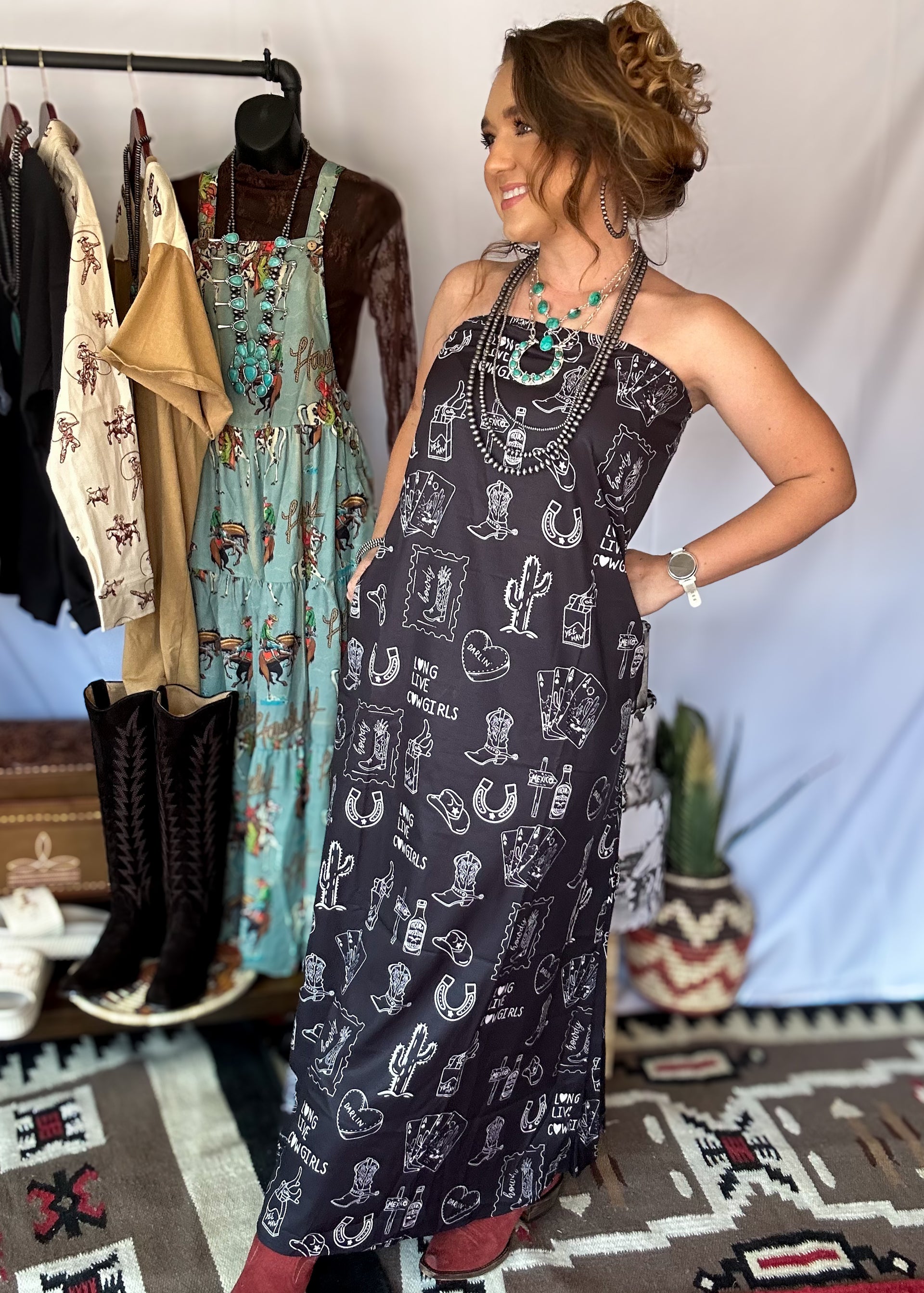 The Cowgirl Graffiti Maxi Dress