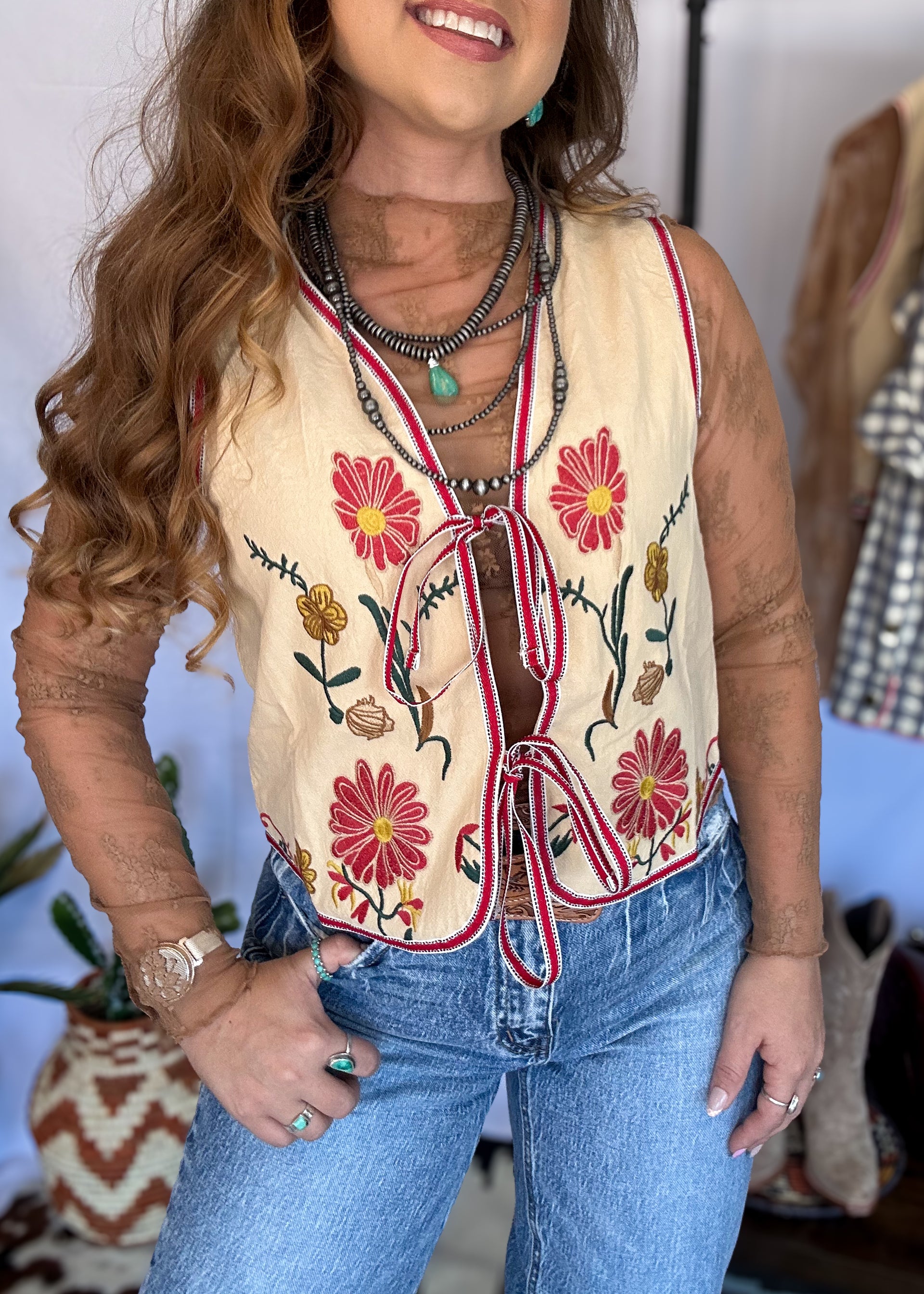 The Desert Daisy Embroidered Vest