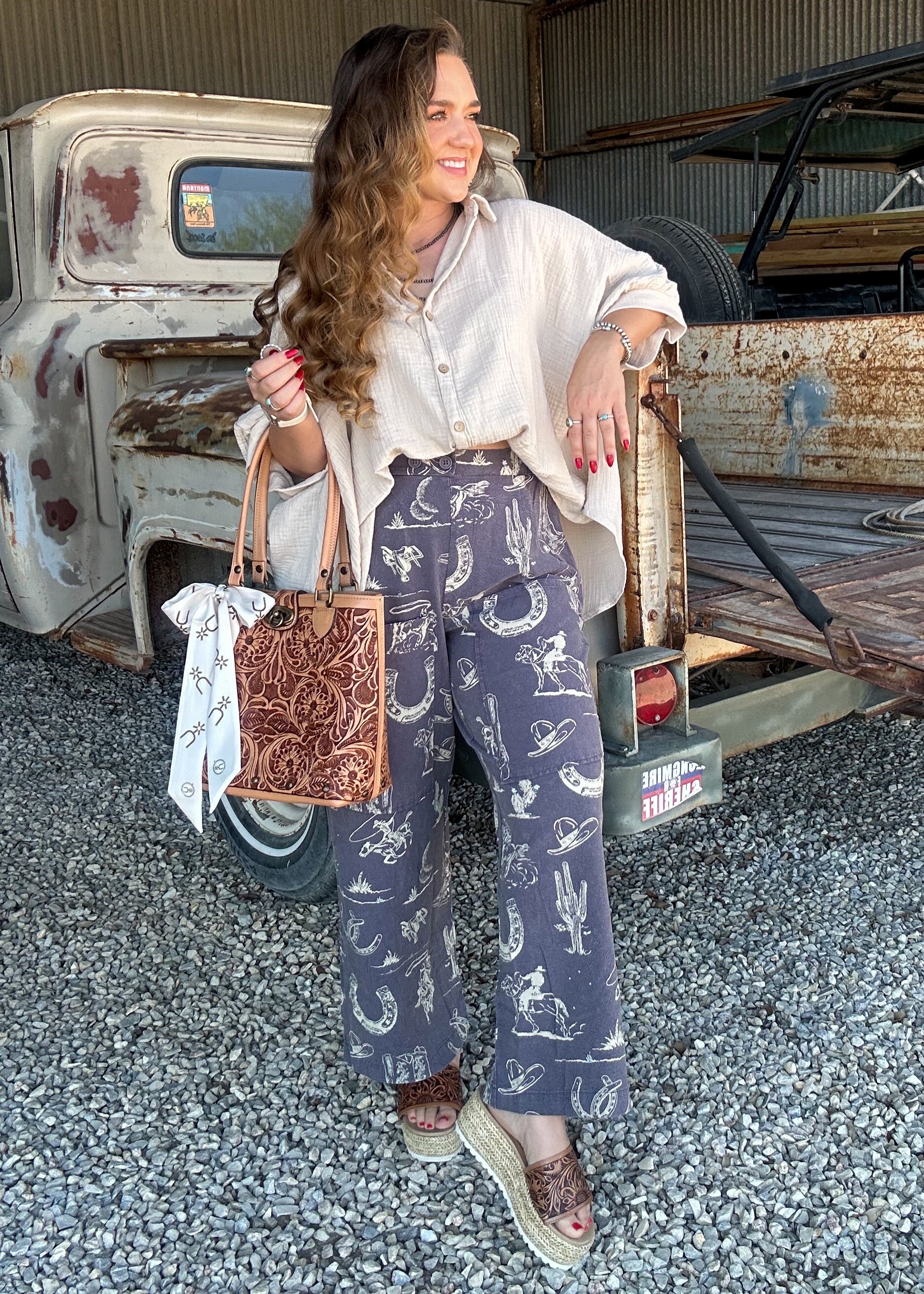 The Rodeo Sketch Wide Leg Pants