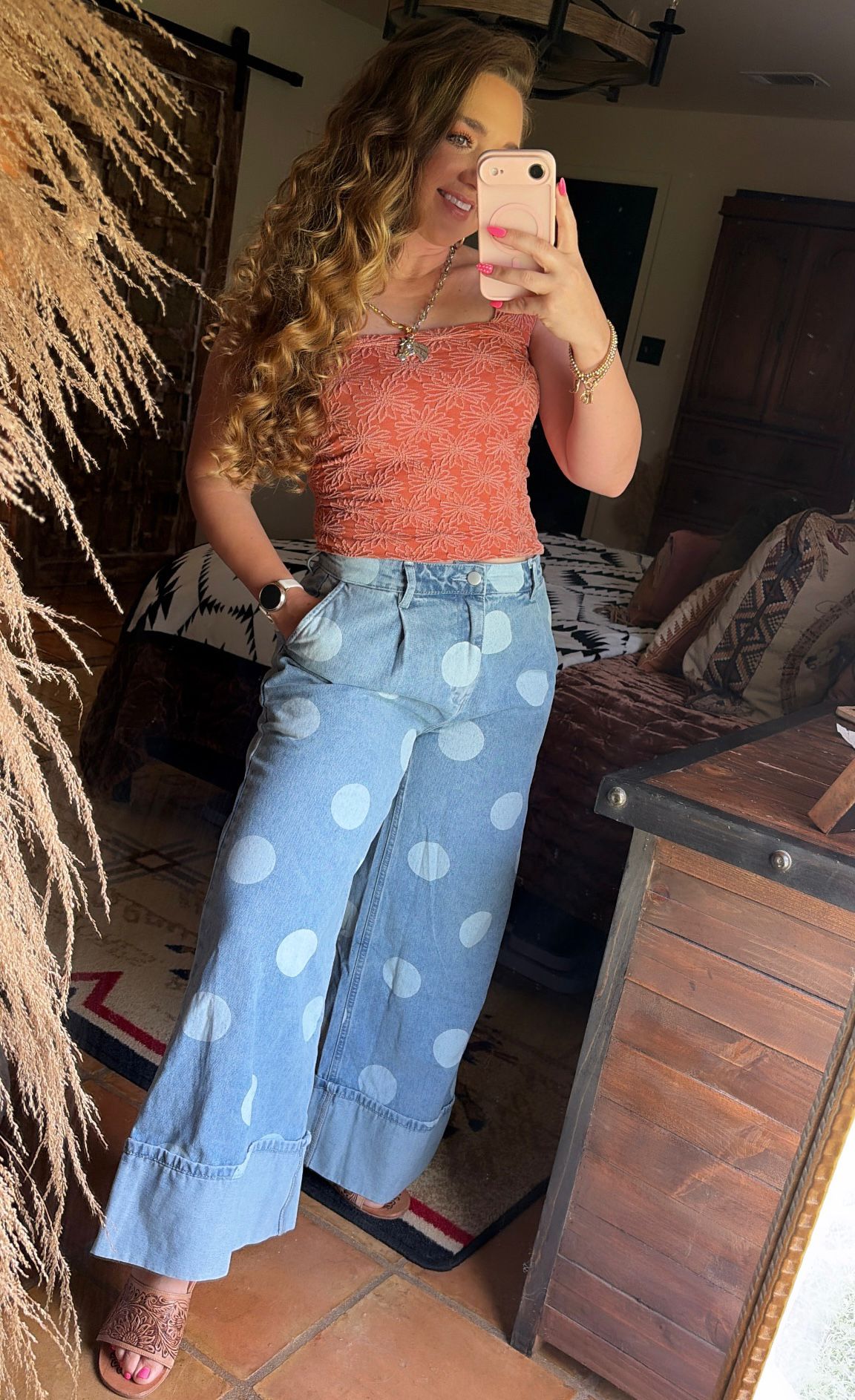 The Daisy Dot Wide Leg Jeans