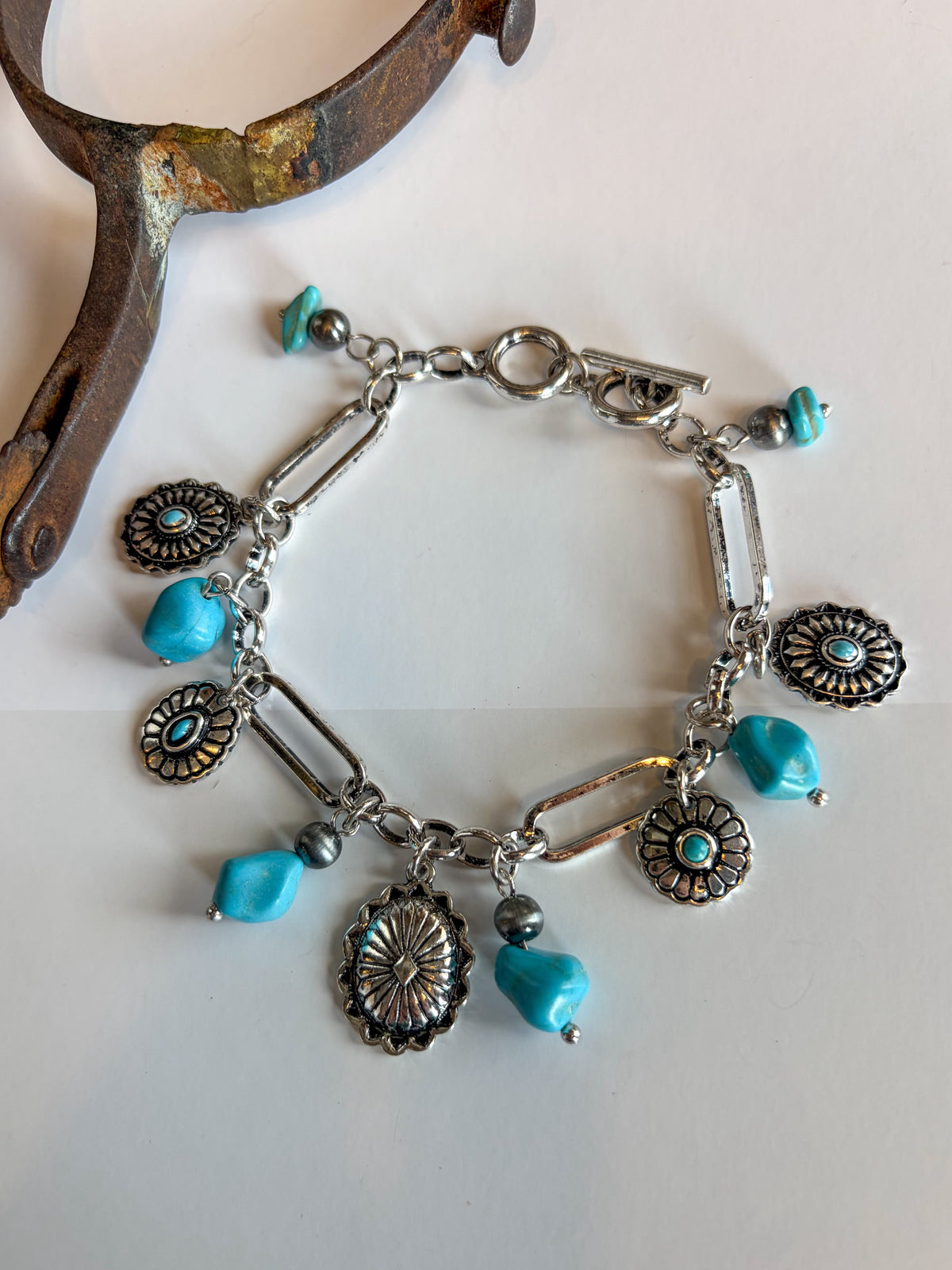 The Turquoise Rodeo Charm Bracelet