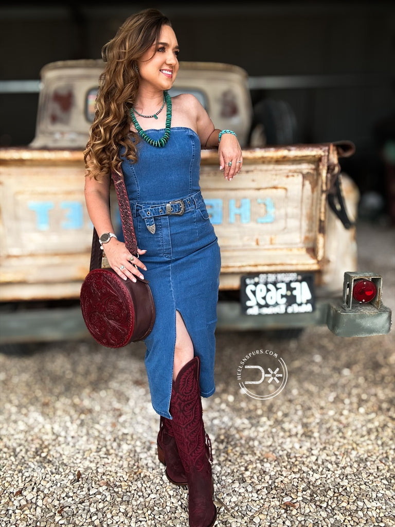 Denim Buckle Dress