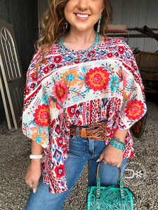 The Lizzie Embroidered Poncho Top