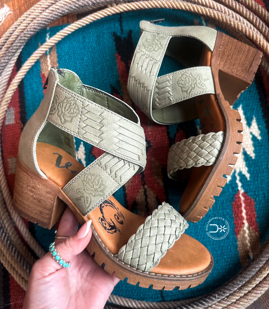 Vana Block Heels ~ Sage
