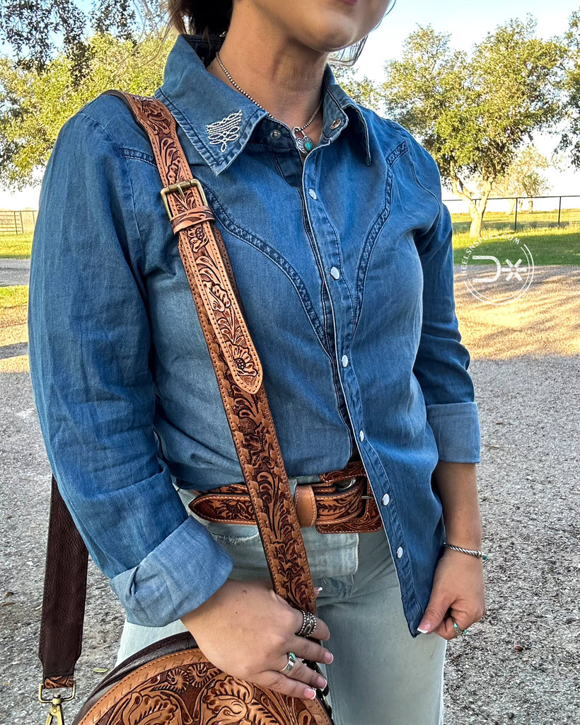 Boot Stitch Denim Pearl Snap