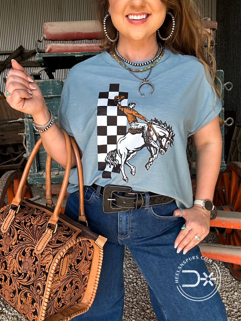 Checkered Bronc Tee