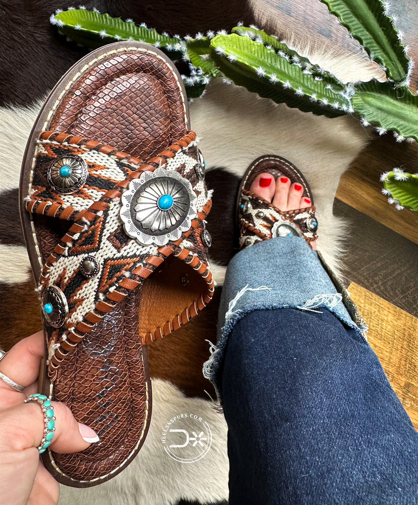 Jungle Concho Sandals ~ Brown