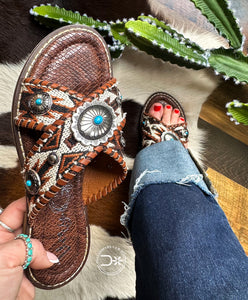 Jungle Concho Sandals ~ Brown
