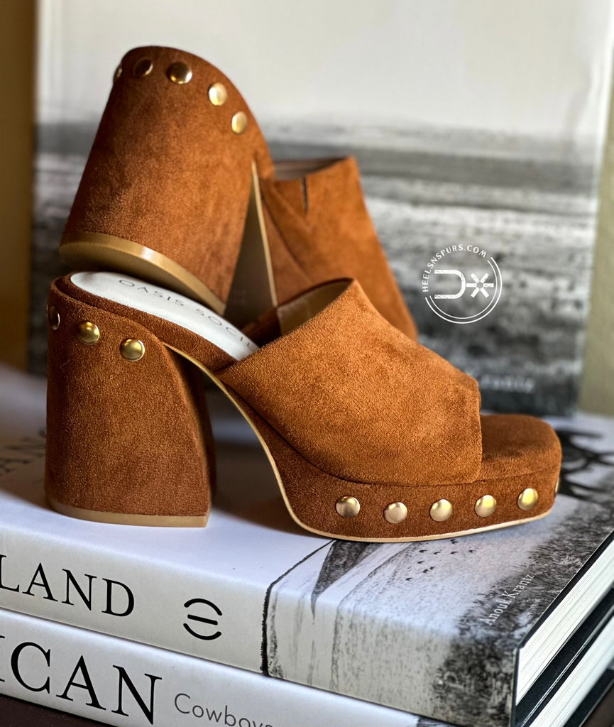 Studded Platform Heels ~ Camel